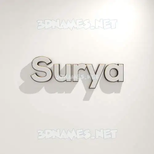 surya in White Logo Warm style - 3D name wallpaper