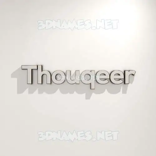 thouqeer in White Logo Warm style - 3D name wallpaper