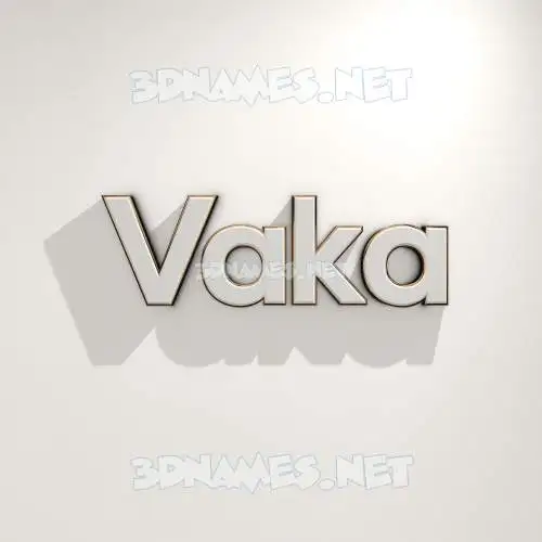vaka in White Logo Warm style - 3D name wallpaper