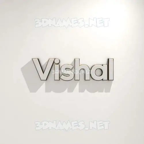 vishal in White Logo Warm style - 3D name wallpaper
