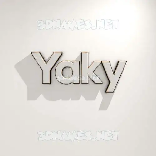 yaky in White Logo Warm style - 3D name wallpaper