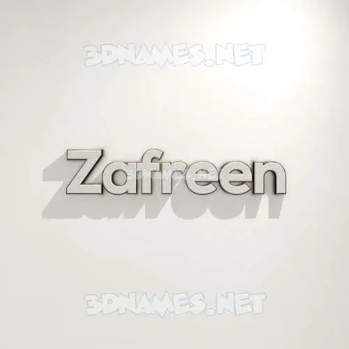 zafreen in White Logo Warm style - 3D name wallpaper