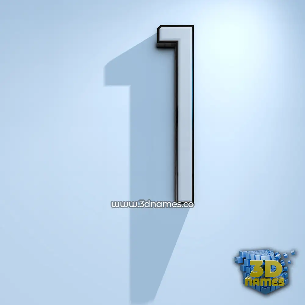 1 in White Logo Cold style - 3D name wallpaper