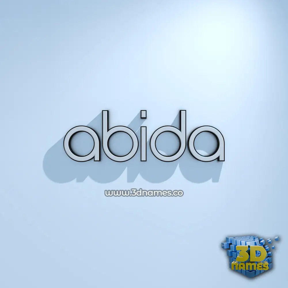 abida in White Logo Cold style - 3D name wallpaper