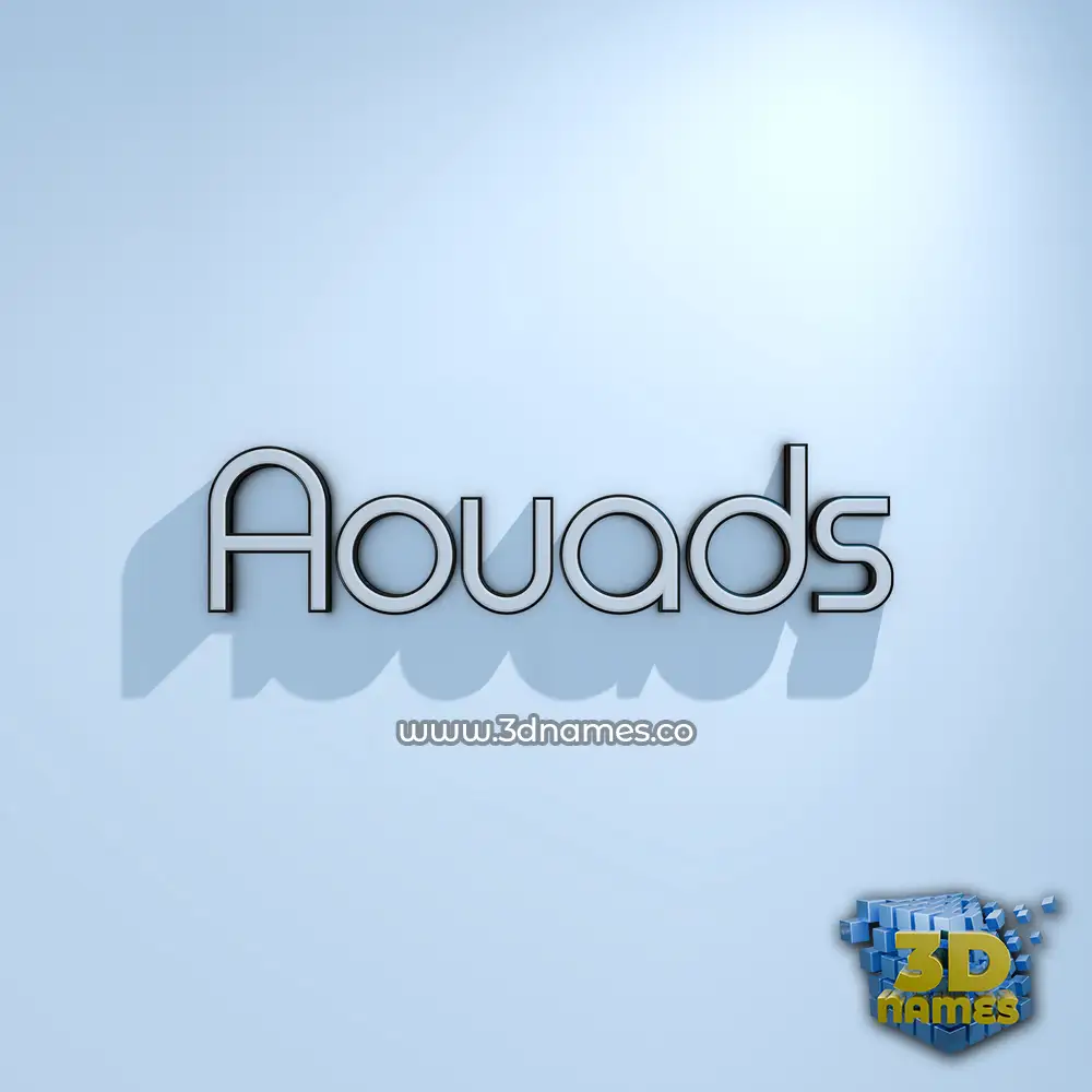 aouads in White Logo Cold style - 3D name wallpaper
