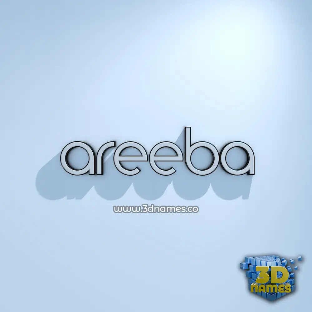 areeba in White Logo Cold style - 3D name wallpaper areeba in White Logo Cold style - 3D name wallpaper