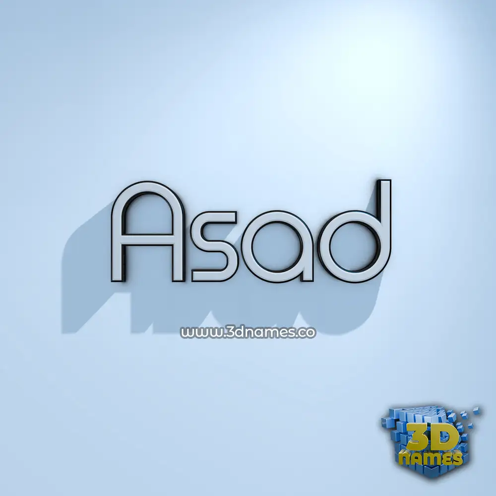 asad in White Logo Cold style - 3D name wallpaper