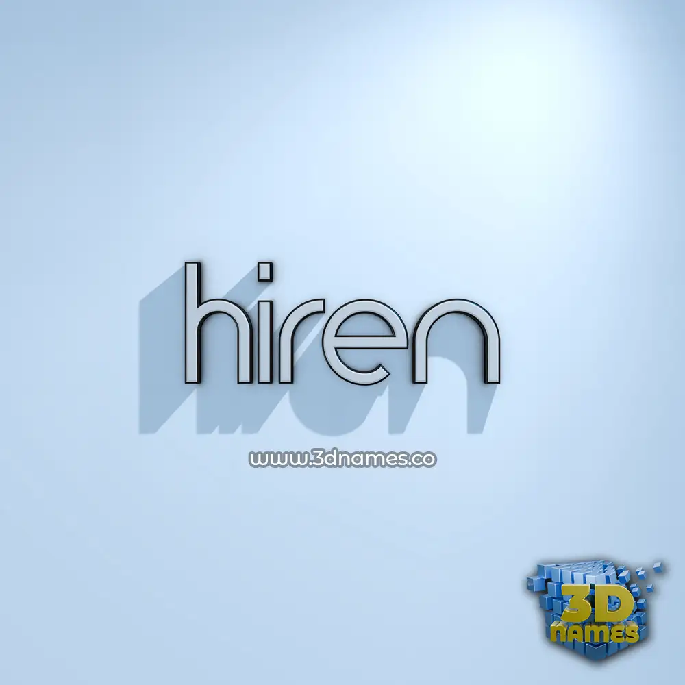 hiren in White Logo Cold style - 3D name wallpaper