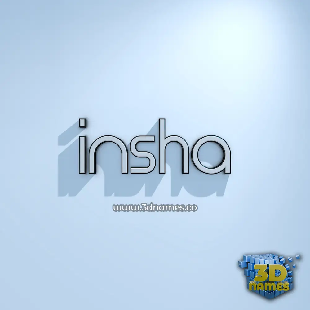 insha in White Logo Cold style - 3D name wallpaper insha in White Logo Cold style - 3D name wallpaper
