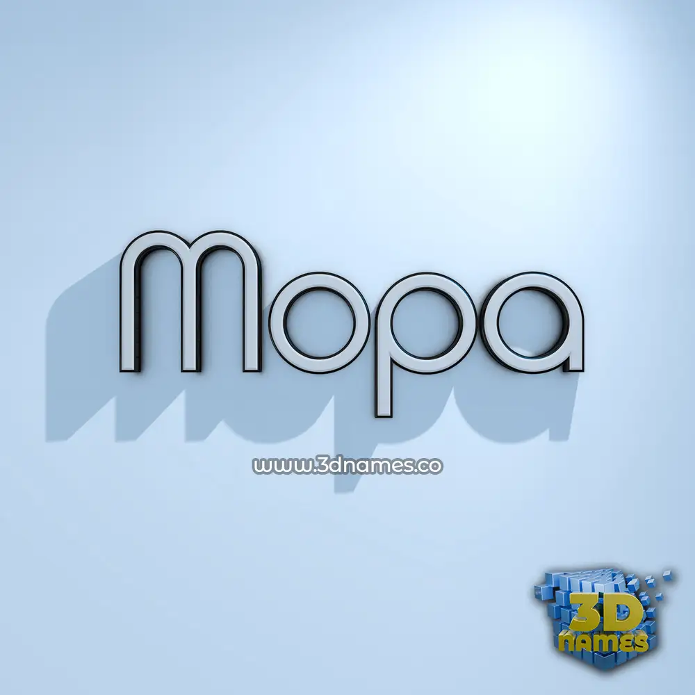 mopa in White Logo Cold style - 3D name wallpaper