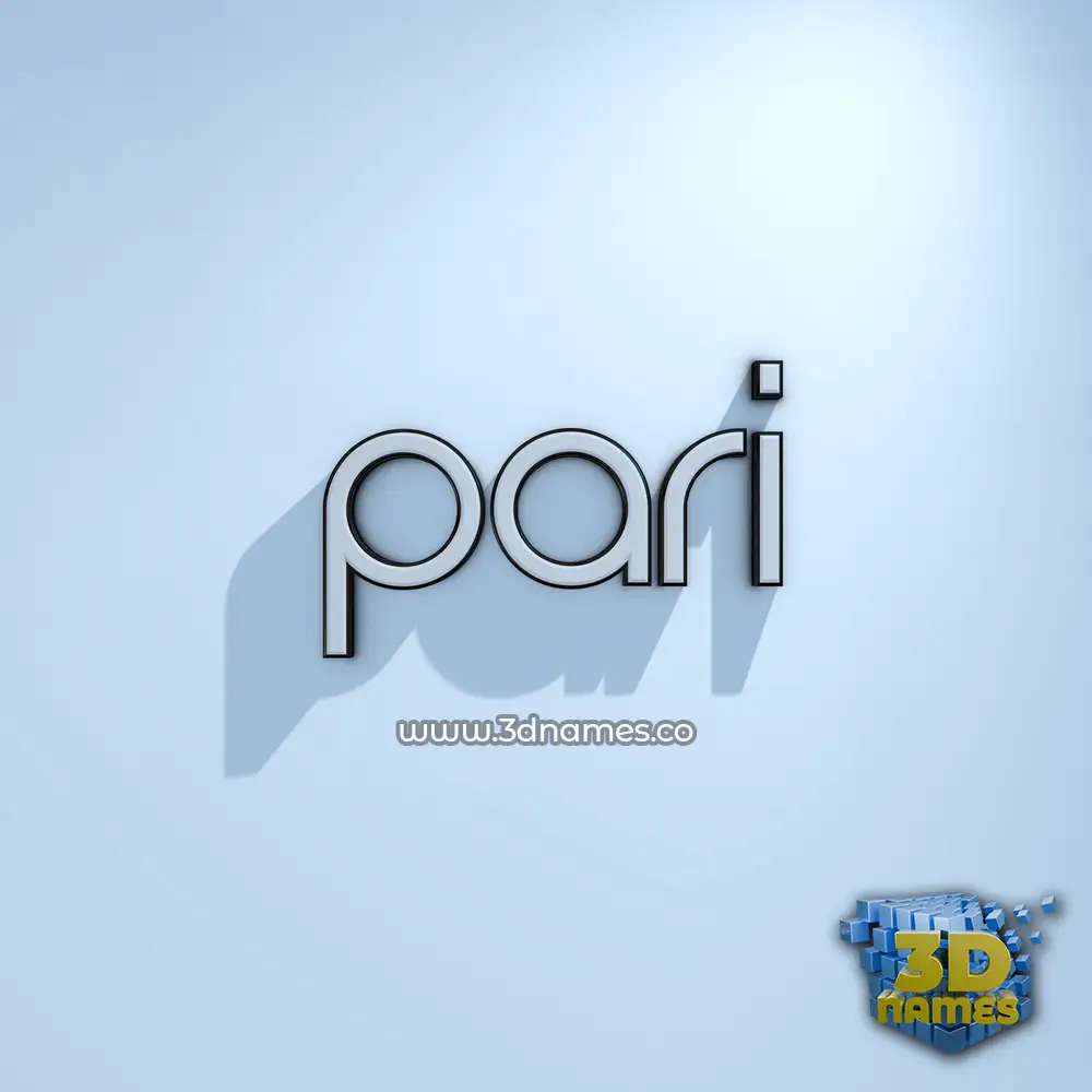 pari in White Logo Cold style - 3D name wallpaper pari in White Logo Cold style - 3D name wallpaper