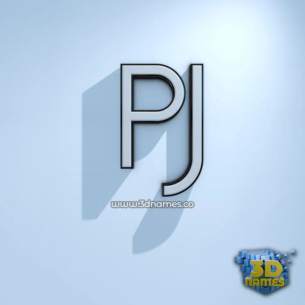 pj in White Logo Cold style - 3D name wallpaper pj in White Logo Cold style - 3D name wallpaper