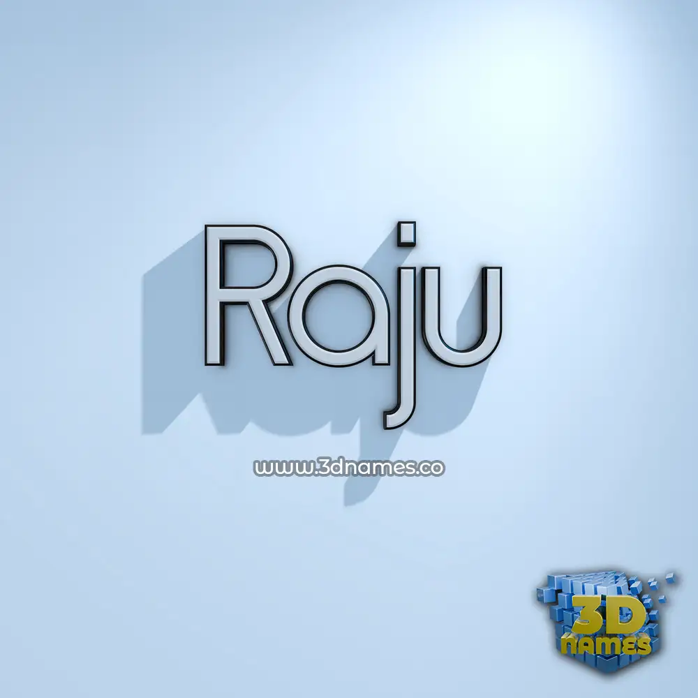 raju in White Logo Cold style - 3D name wallpaper