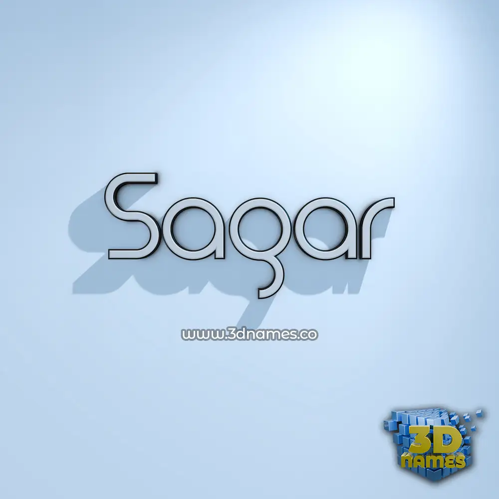 sagar in White Logo Cold style - 3D name wallpaper