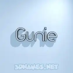 gunie in White Logo Cold style - 3D name wallpaper