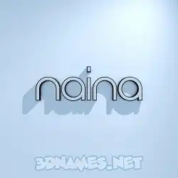 naina in White Logo Cold style - 3D name wallpaper