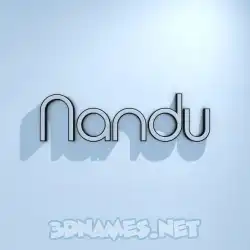 nandu in White Logo Cold style - 3D name wallpaper