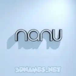nanu in White Logo Cold style - 3D name wallpaper