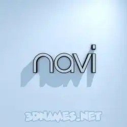 navi in White Logo Cold style - 3D name wallpaper