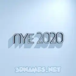 nye 2020 in White Logo Cold style - 3D name wallpaper