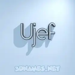 ujef in White Logo Cold style - 3D name wallpaper