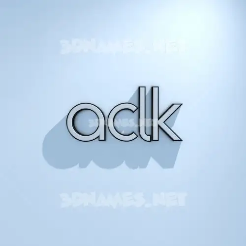 aclk in White Logo Cold style - 3D name wallpaper