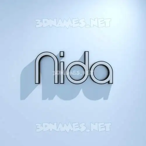 nida in White Logo Cold style - 3D name wallpaper