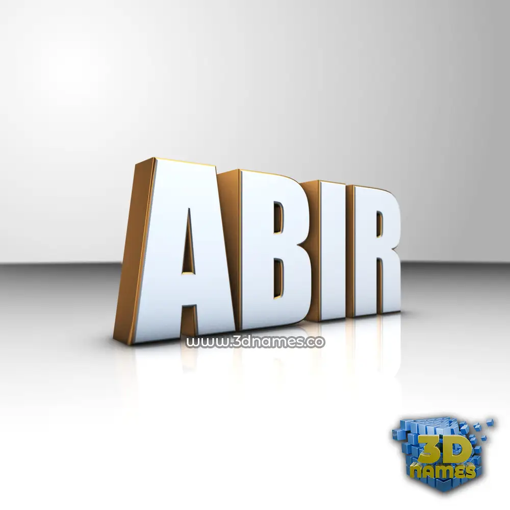 abir in White'n'Gold style - 3D name wallpaper