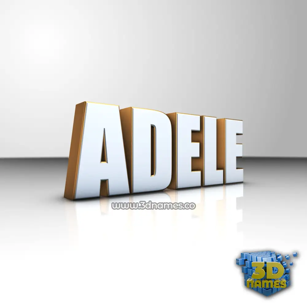 adele in White'n'Gold style - 3D name wallpaper