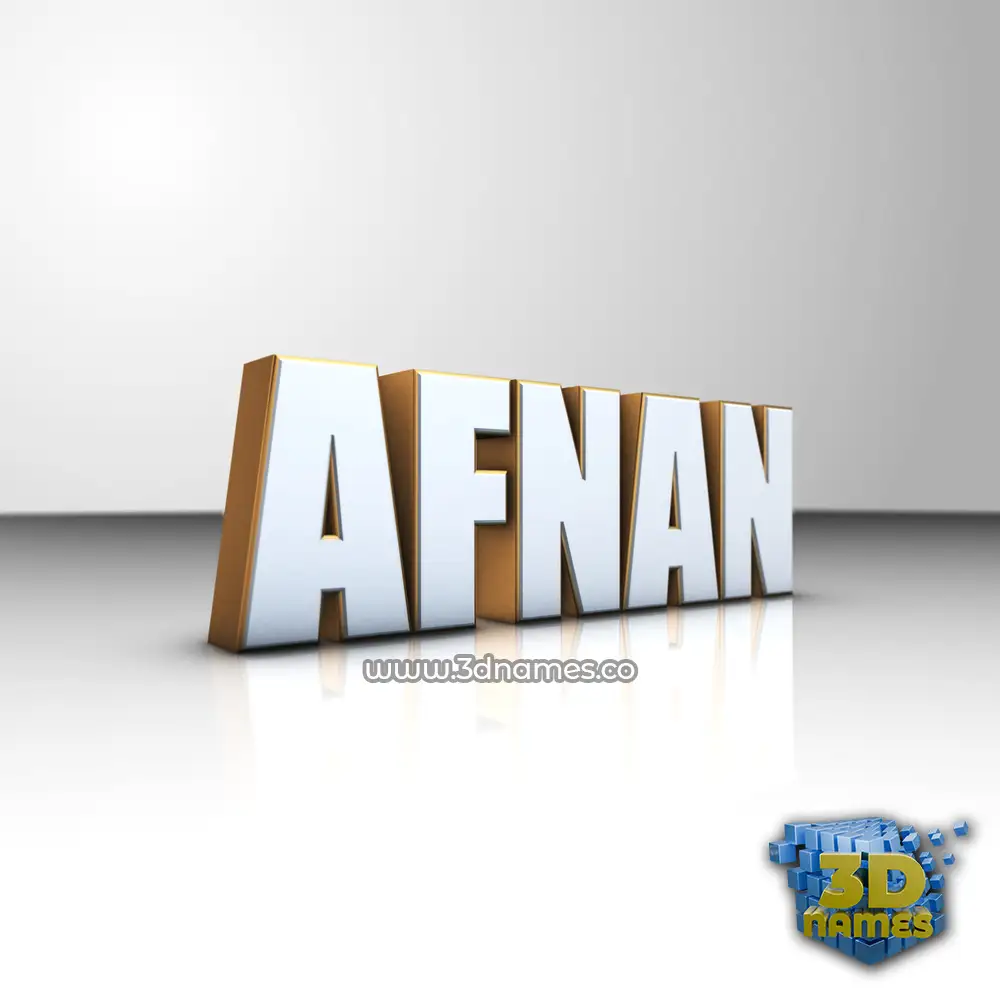 afnan in White'n'Gold style - 3D name wallpaper
