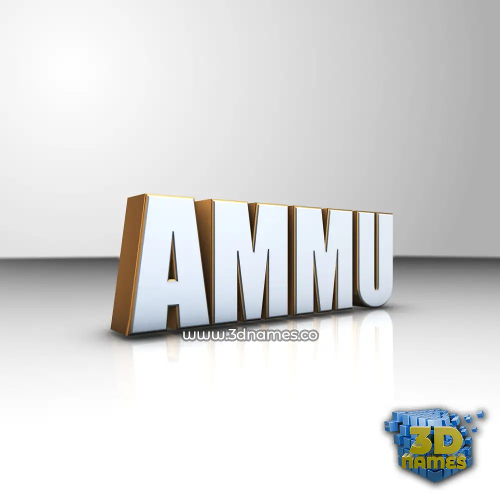 ammu in White'n'Gold style - 3D name wallpaper