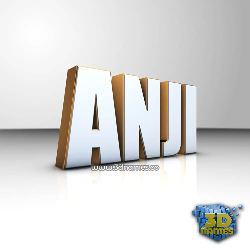 anji in White'n'Gold style - 3D name wallpaper