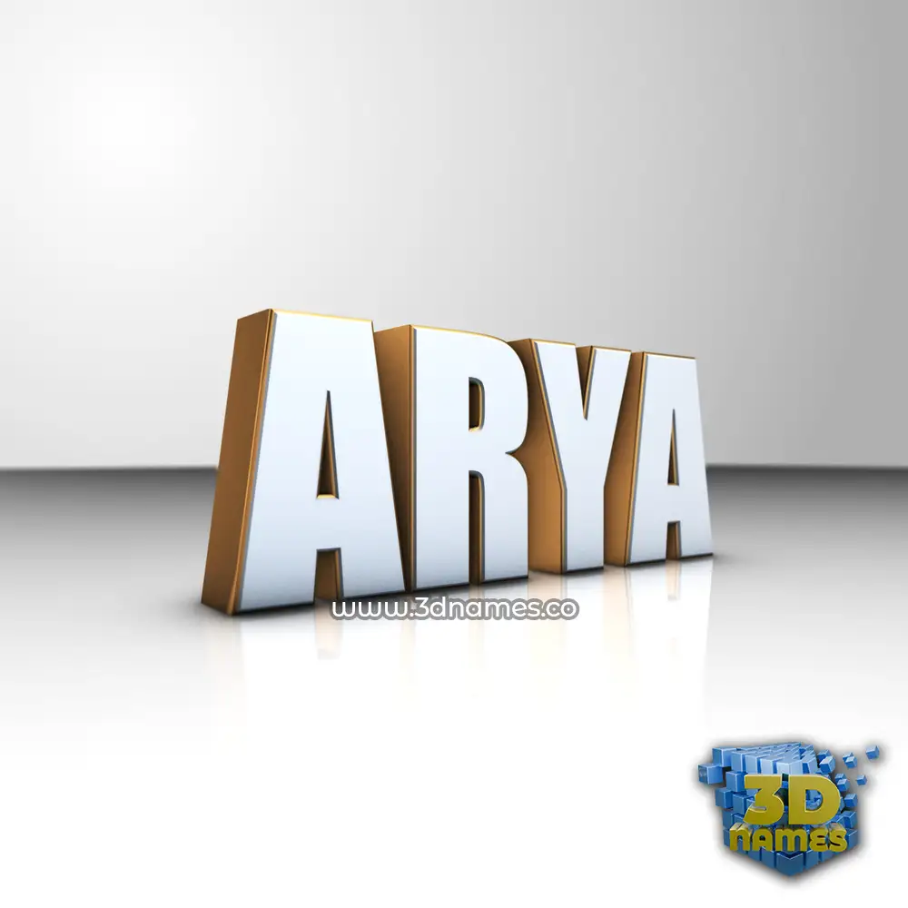 arya in White'n'Gold style - 3D name wallpaper