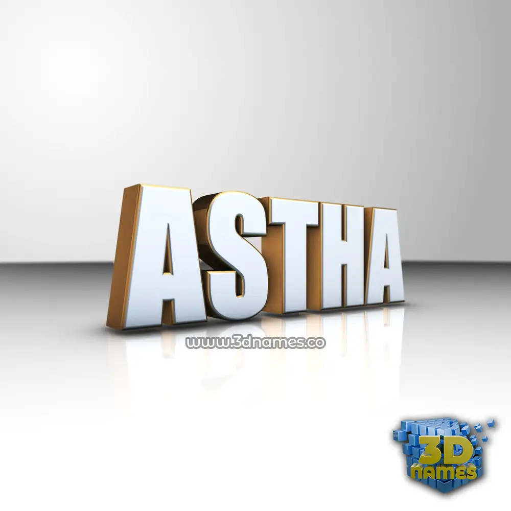 astha in White'n'Gold style - 3D name wallpaper