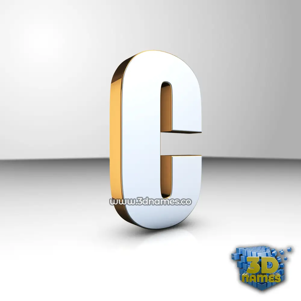 c in White'n'Gold style - 3D name wallpaper