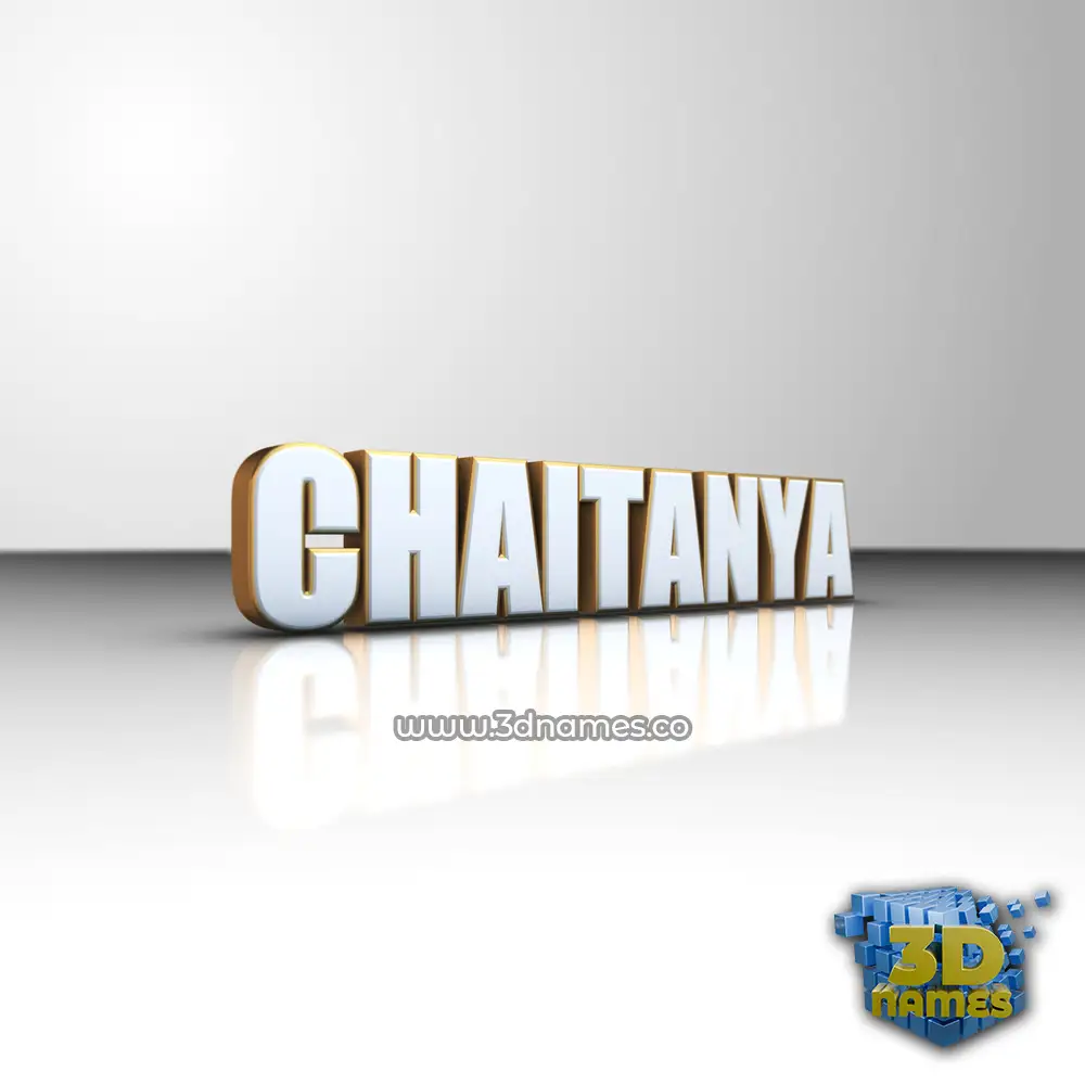 Preview of White'n'Gold 3D name for "chaitanya"
