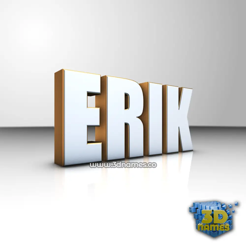 erik in White'n'Gold style - 3D name wallpaper