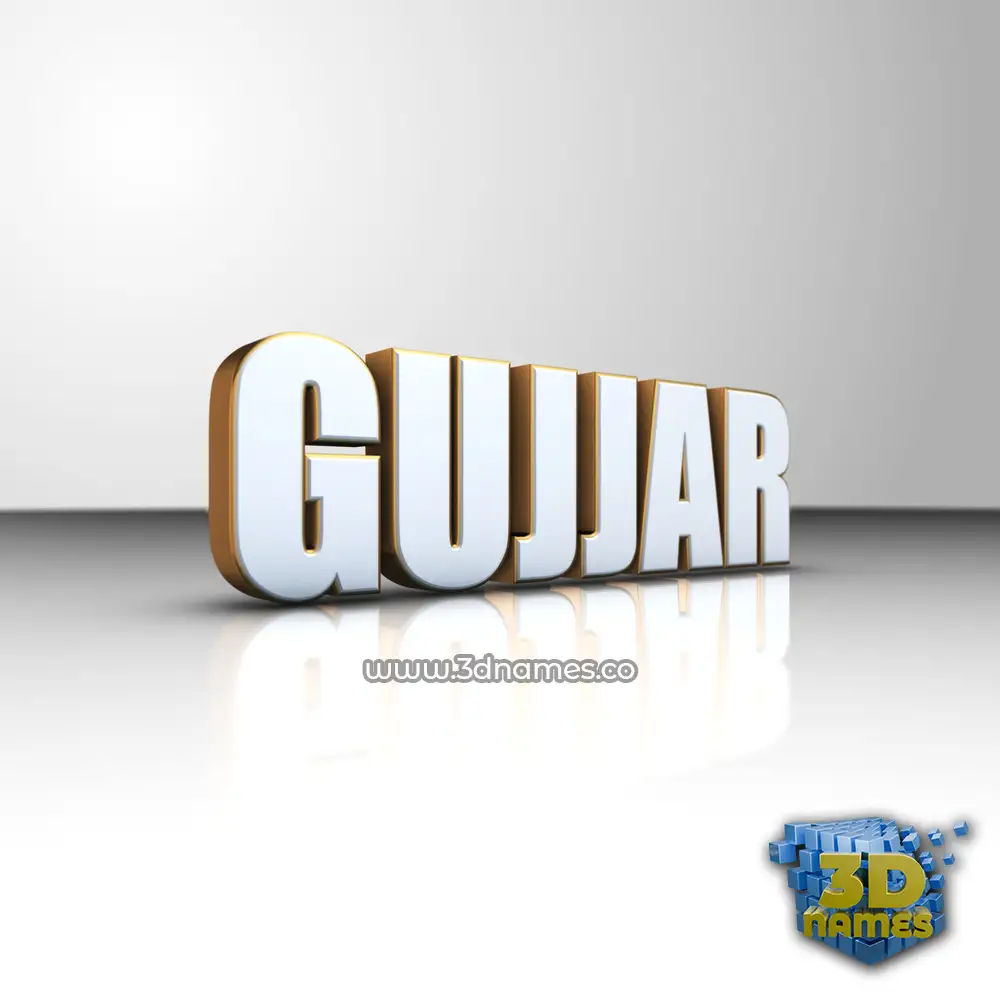 gujjar in White'n'Gold style - 3D name wallpaper