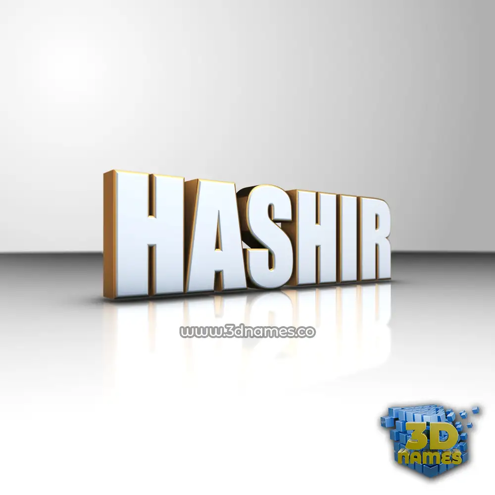 hashir in White'n'Gold style - 3D name wallpaper