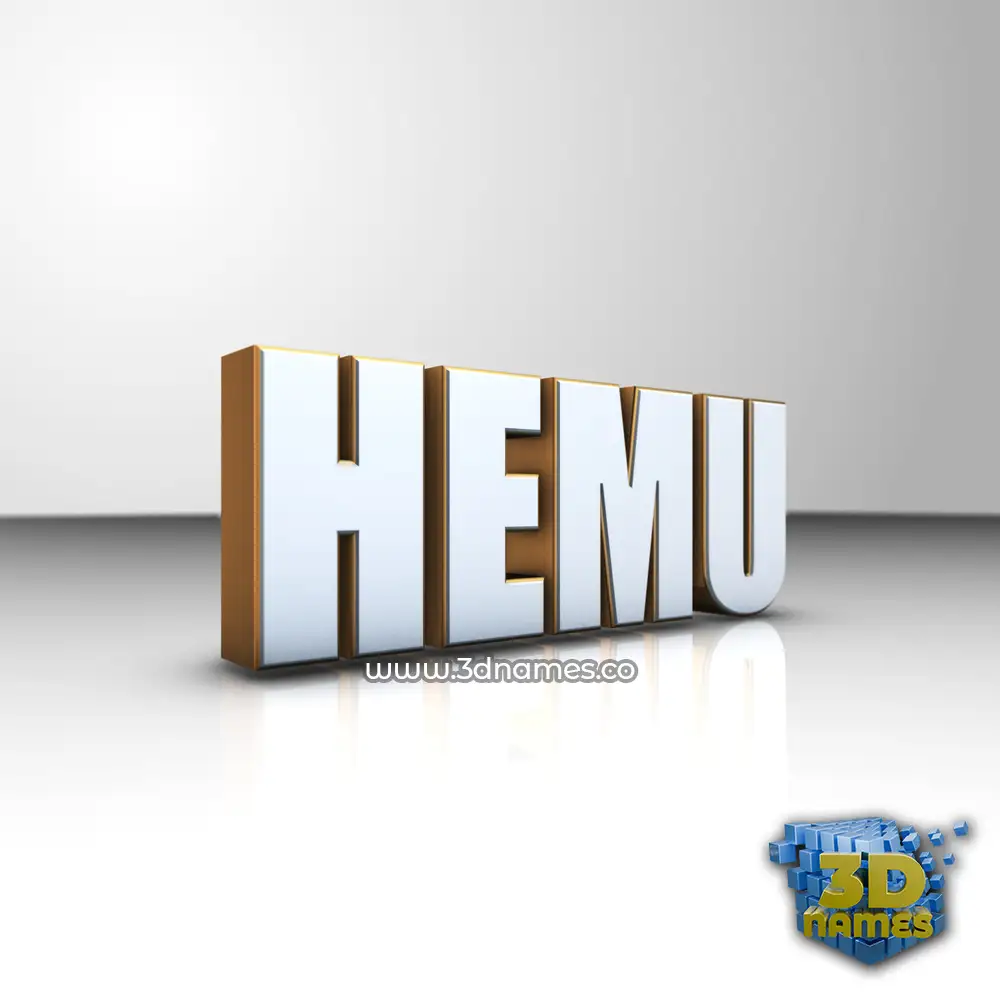 hemu in White'n'Gold style - 3D name wallpaper