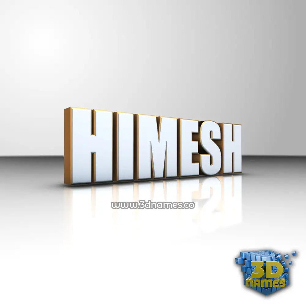himesh in White'n'Gold style - 3D name wallpaper