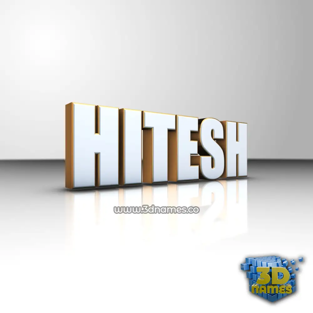 hitesh in White'n'Gold style - 3D name wallpaper hitesh in White'n'Gold style - 3D name wallpaper
