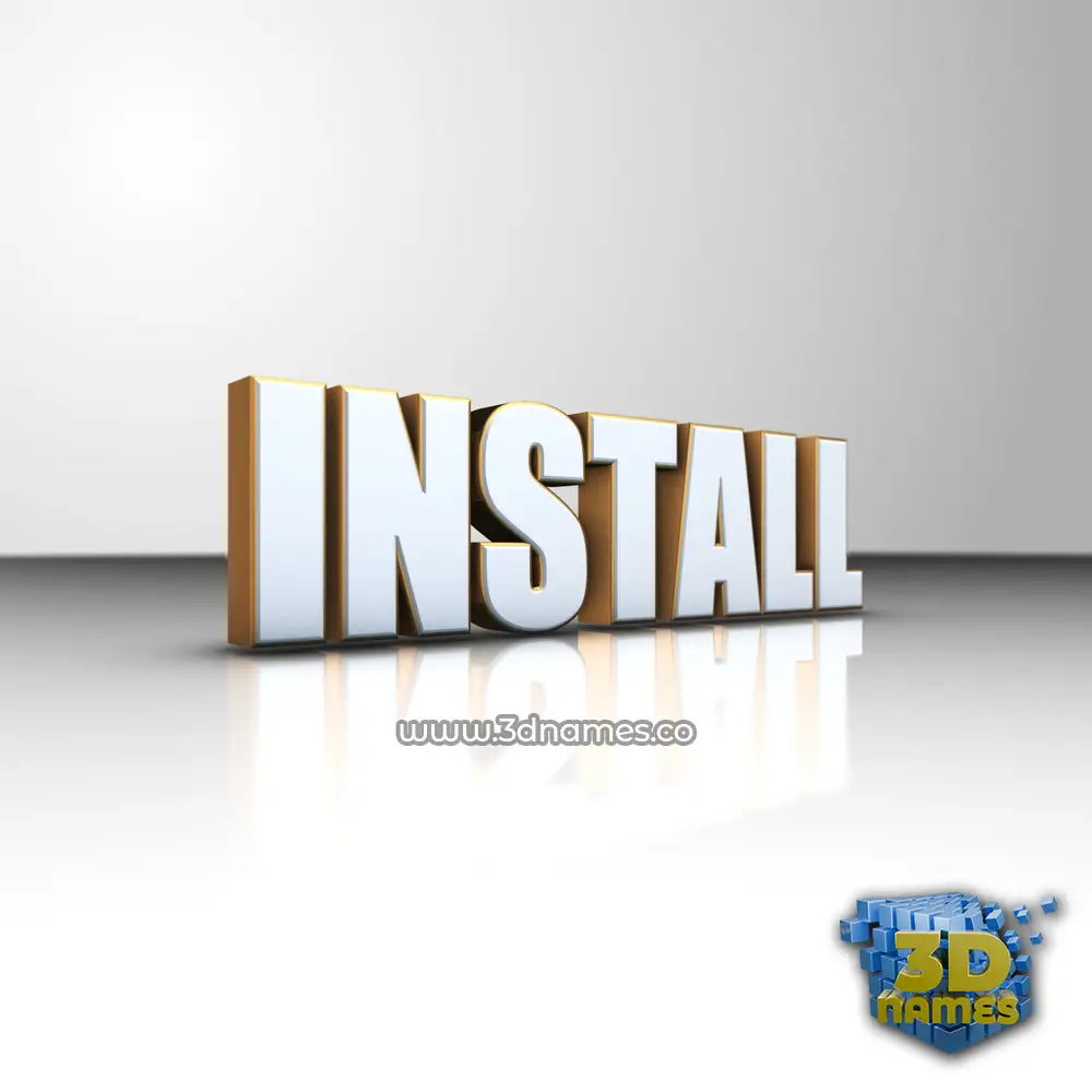 install in White'n'Gold style - 3D name wallpaper