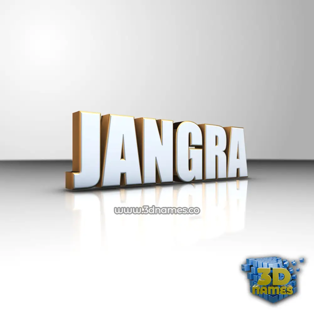 jangra in White'n'Gold style - 3D name wallpaper