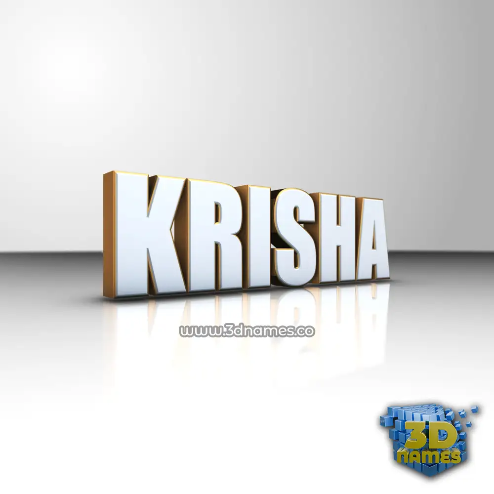 krisha in White'n'Gold style - 3D name wallpaper