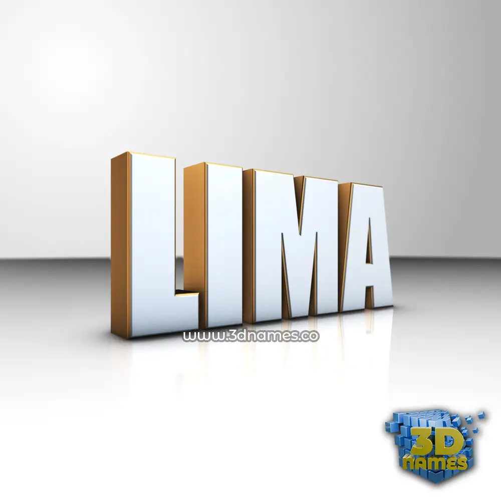 lima in White'n'Gold style - 3D name wallpaper