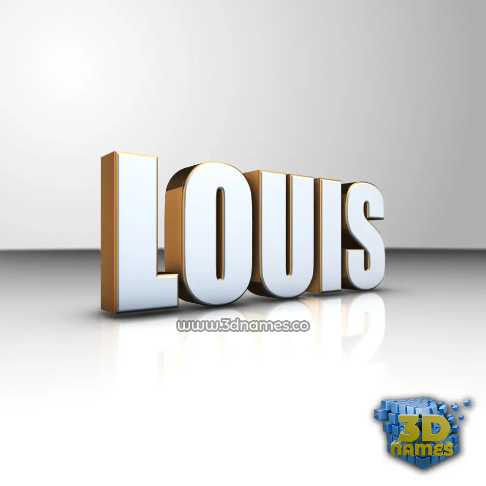 louis in White'n'Gold style - 3D name wallpaper