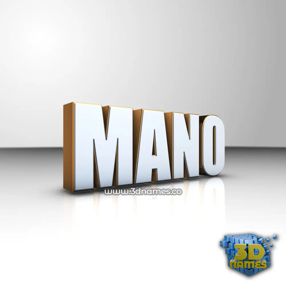mano in White'n'Gold style - 3D name wallpaper