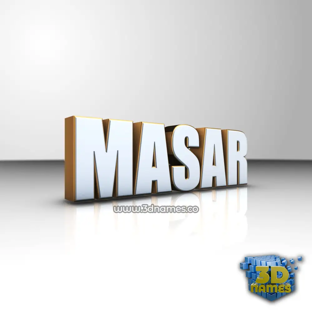 masar in White'n'Gold style - 3D name wallpaper