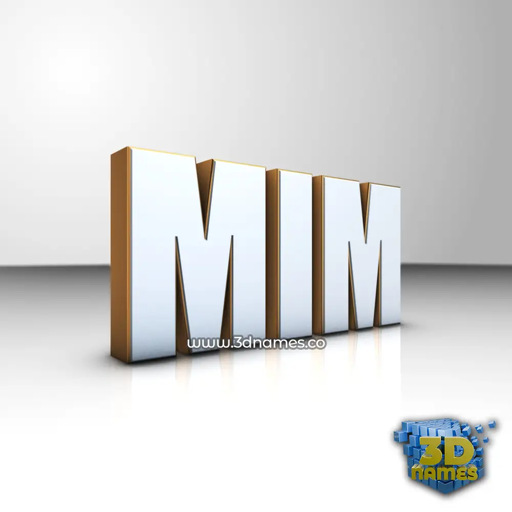 mim in White'n'Gold style - 3D name wallpaper mim in White'n'Gold style - 3D name wallpaper